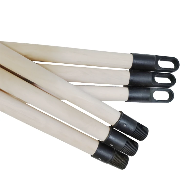 Natural Eucalyptus Broom Stick with Screw-On Plastic Thread – Sturdy Round Pole for DIY Broom Making 120cm