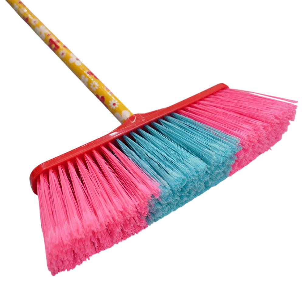Plastic Cleaning Broom Home Water-Resistant Broom Head with Pvc Wooden Handle for Efficient Floor Cleaning