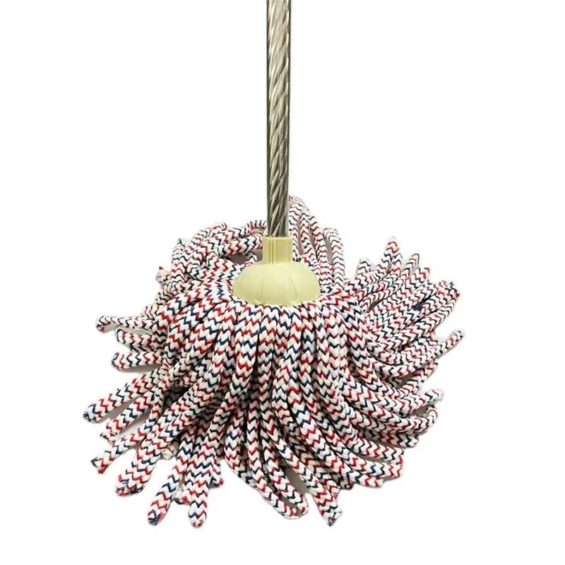 Tri - Colored Braided Absorbent Mop Head with Metal - Rod Mop Customizable Packaging Bags Available